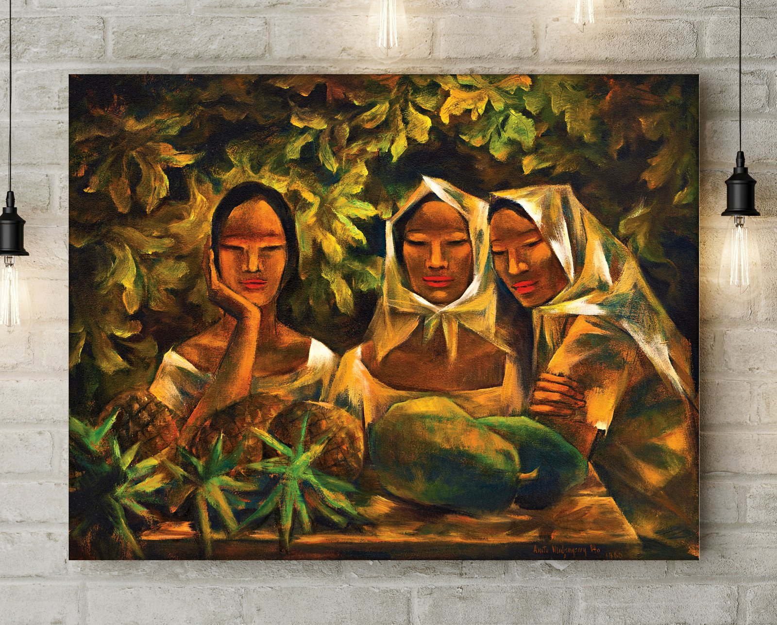 Anita Magsaysay-Ho フィリピン人アーティストのプレート作品 Anita Magsaysay-Ho | Fruit Vendors | 1960 | Painting Poster | Wall